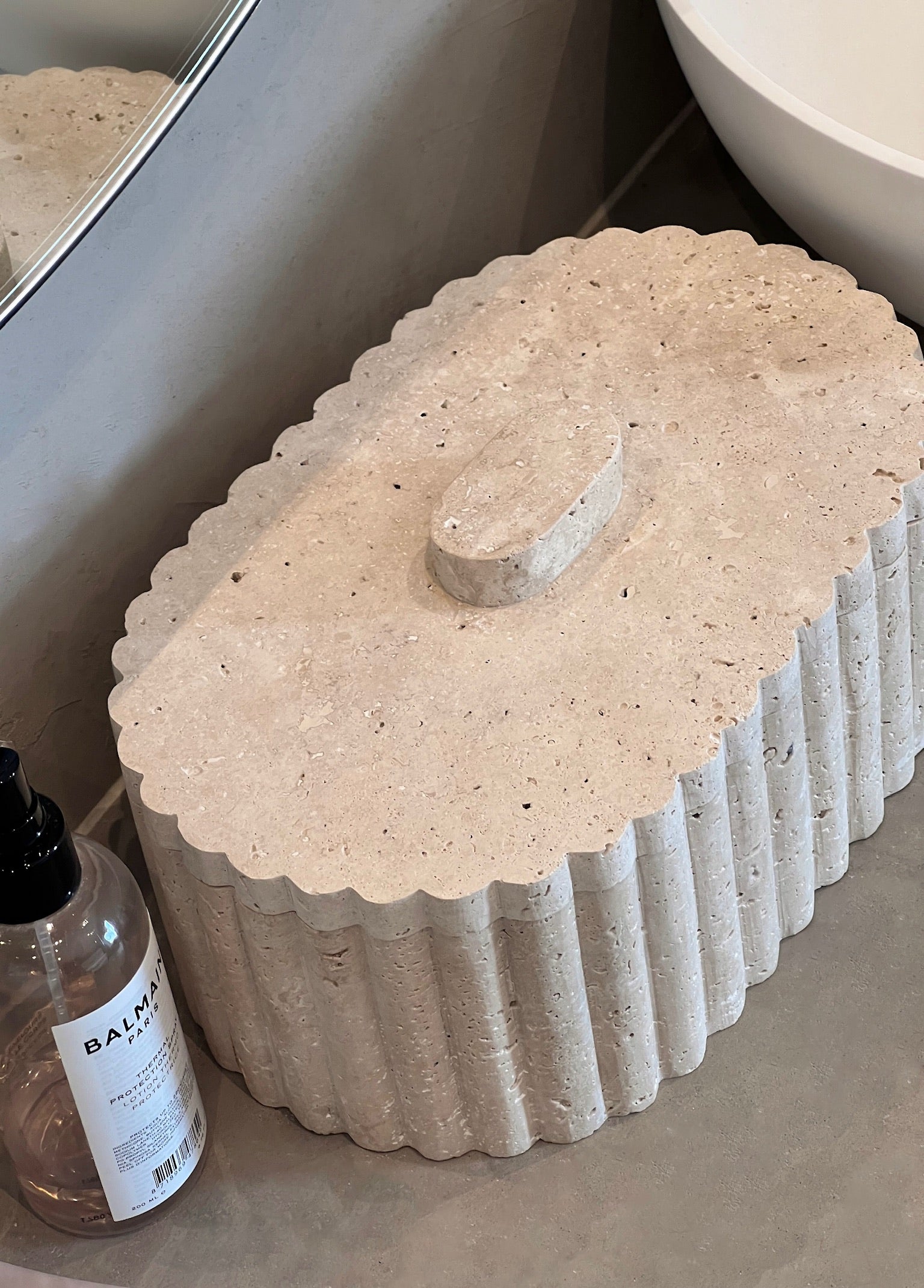 Vanessa Storage box Travertine SAMPLE SALE